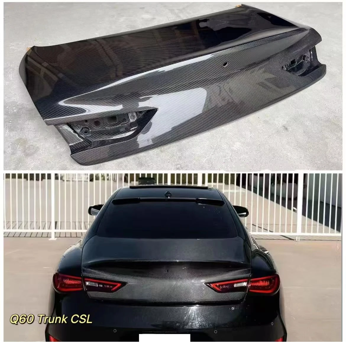 Q60 Carbon Fiber Trunk CSL Style for Infiniti Q60 2017+  Carbon Fiber Trunk