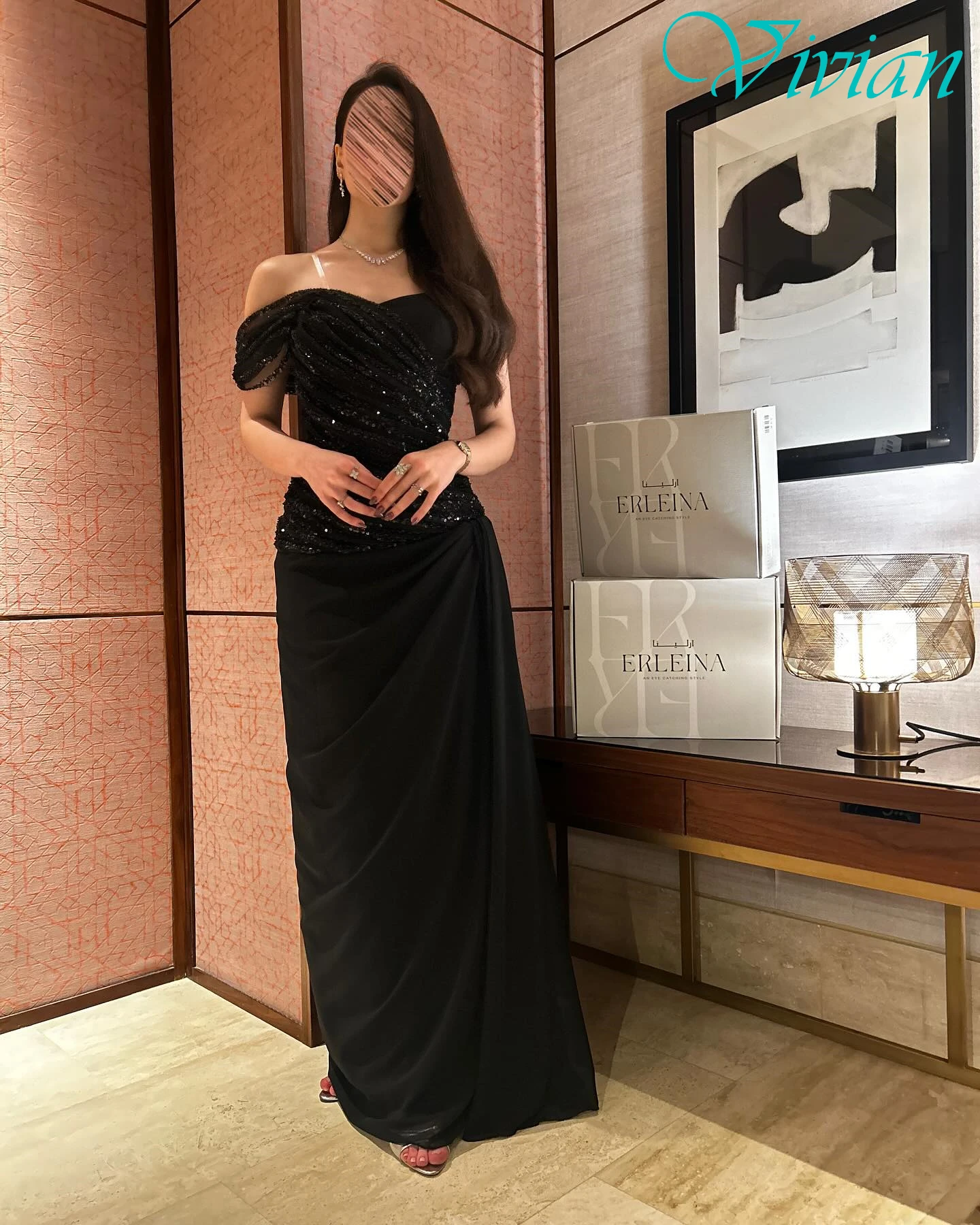 

Customized Straight Boat Neck Cap Sleeve Elegant Graceful Evening Dress Delicate Celebrity Gowns Modern High Quality Party Dress