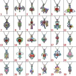 1Pc Mixed Style Love Sun Flower Flamingo Frog Leaf Aircraft Pearl Cages Pendant Essential Oil Diffuser Locket Jewelry Necklace