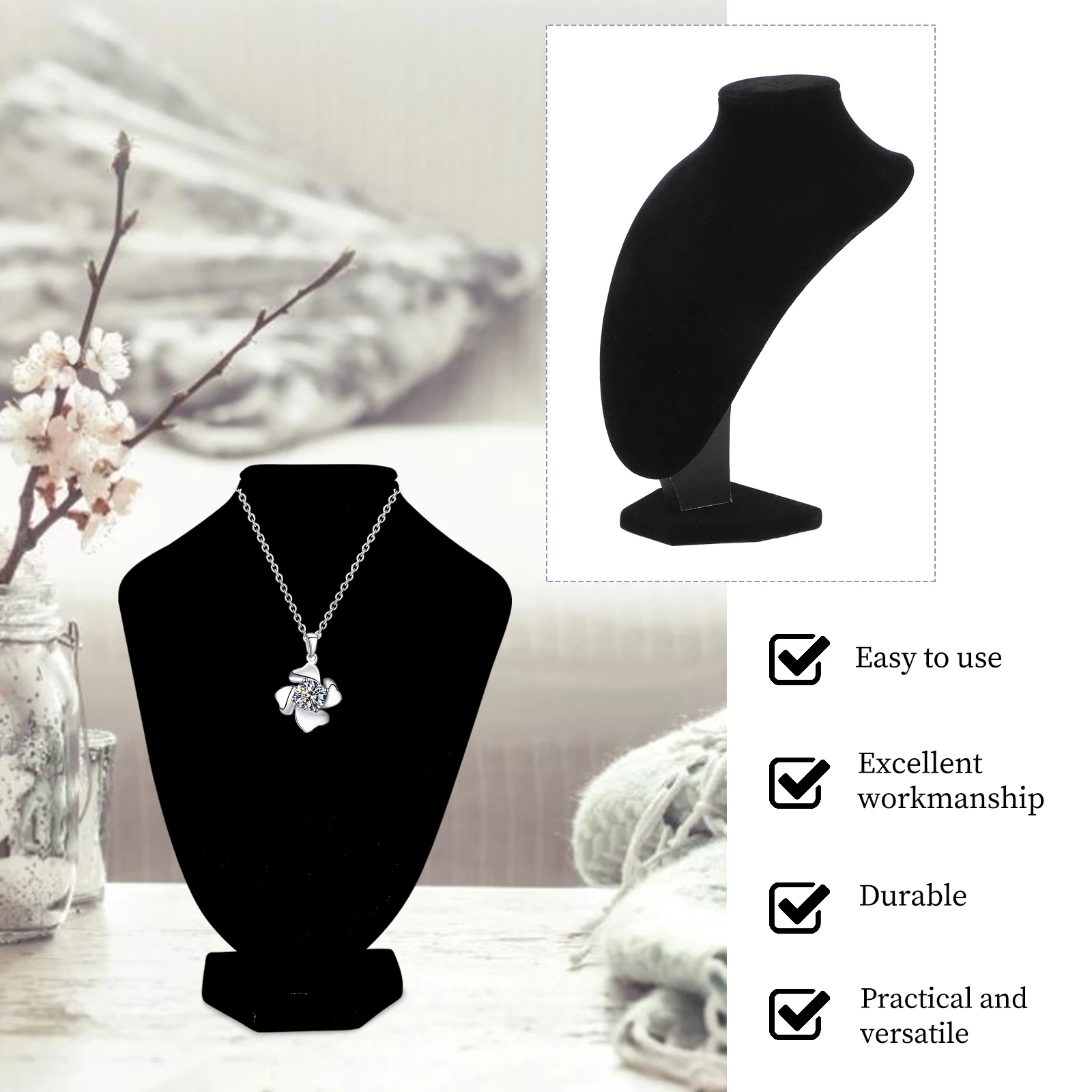 

Necklace Display 20cm Jewelry Bust Mannequin V Neck ganizer Chains ganizer For Pendant Showcase
