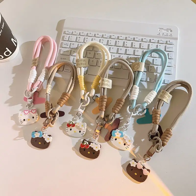 

Kawaii Hello Kitty Sanrio Cute Mobile Phone Pendant Chain Bag Pendant Student Phone Decor Children Birthday Presents for Kids