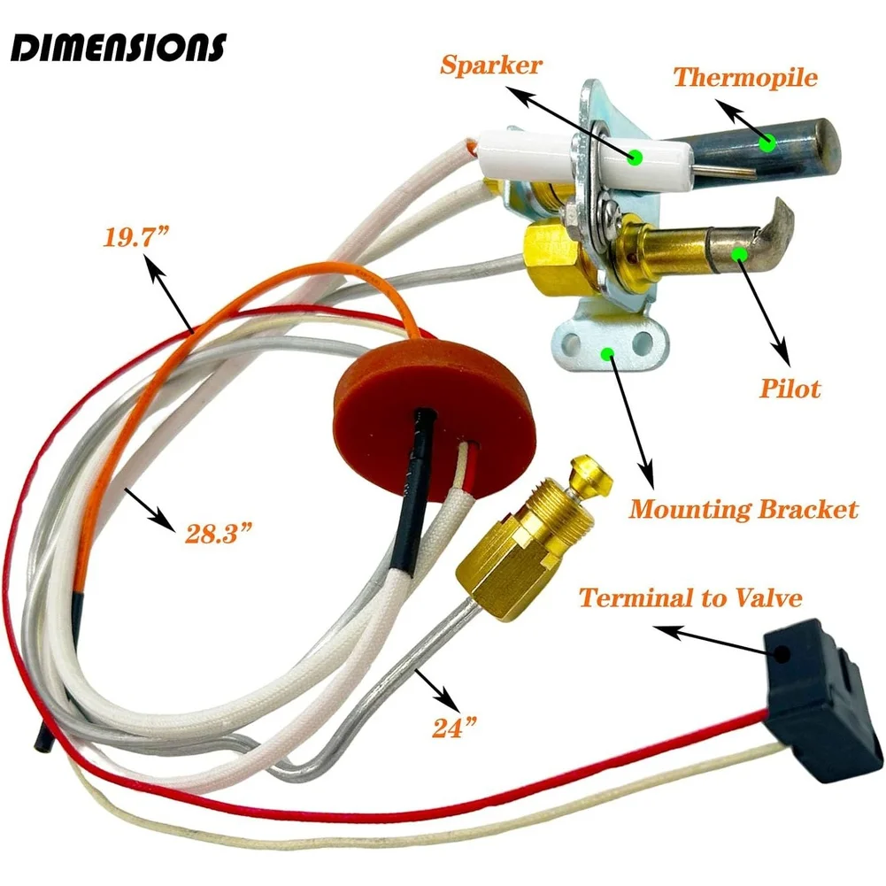 Pilot Burner Assembly Kit For SP20824 SP20754 SP21058 SP21059 SP20800 Replacement for Rheem Water Heater Systems