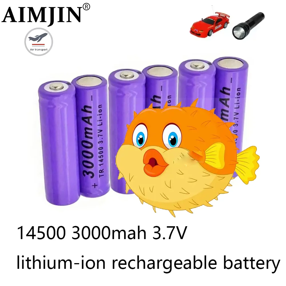 

New 3.7 V 14500 Battery Lithium AA 2A 3000mAh Ion for Toys, Microphones, Cameras, Etc