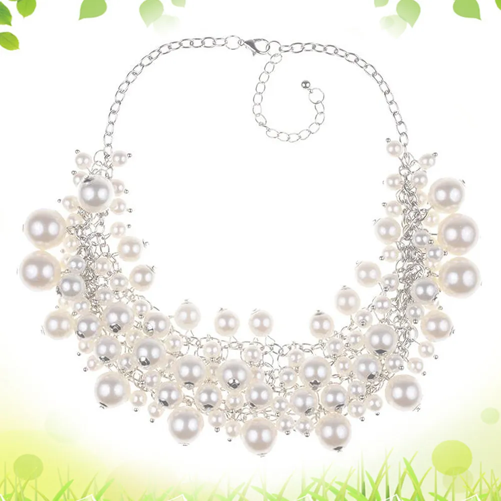 

1 шт. пластиковое ожерелье-подвеска с имитацией жемчуга, шикарное украшение с эффектным дизайном для вечеринок, карнавалов, праздничных нарядов и аксессуаров для мероприятий