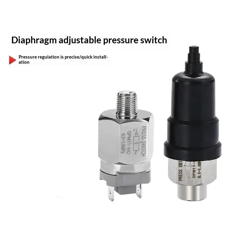 1Pcs G1/8 G1/4 Nickel plated iron Automatic Controller QPM11 NO NC Adjustable Air Pressure Switch 0.1-1Mpa Hydraulic Diaphragm