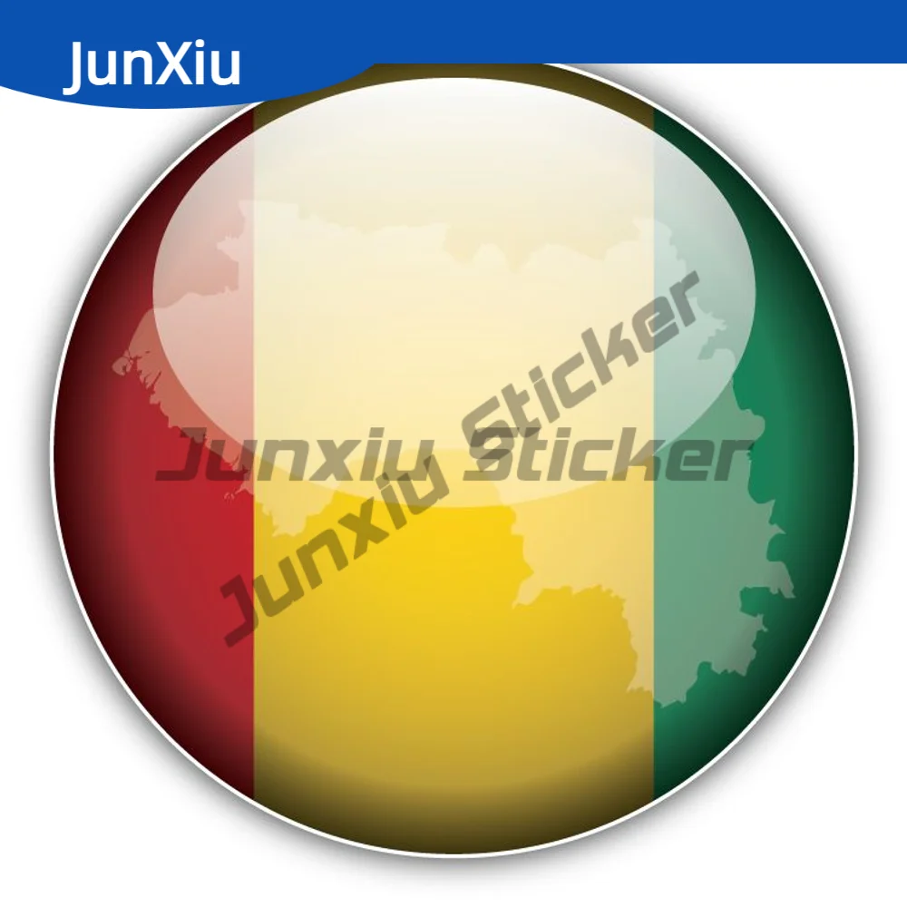 

Guinea Map Flag Glossy Label Sticker For Car Bumper Camper Car Body Refrigerator Wall Decal Custom Vinyl Decals For Car Stickers