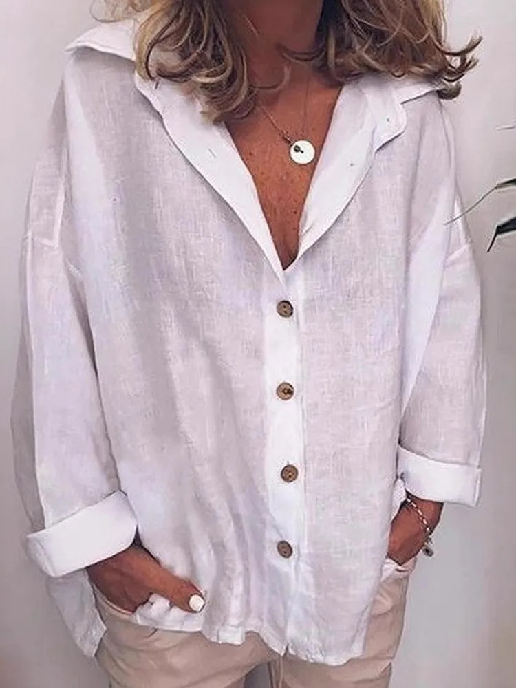 

Fashion V-neck Short Sleeve Loose Women's Shirt Casual Top New Spring Summer Elegant Office White Holiday Shirts Women Clothes