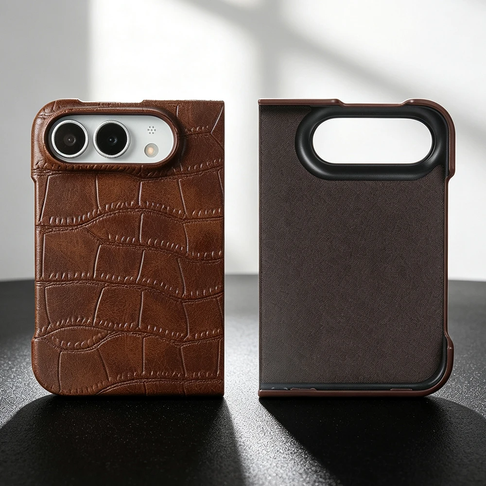 Luxury Crocodile Leather Case For iphone Duo Fold Ultra Shockproof Phone Case Back Cover Protective Coque Funda Para Shell Capas