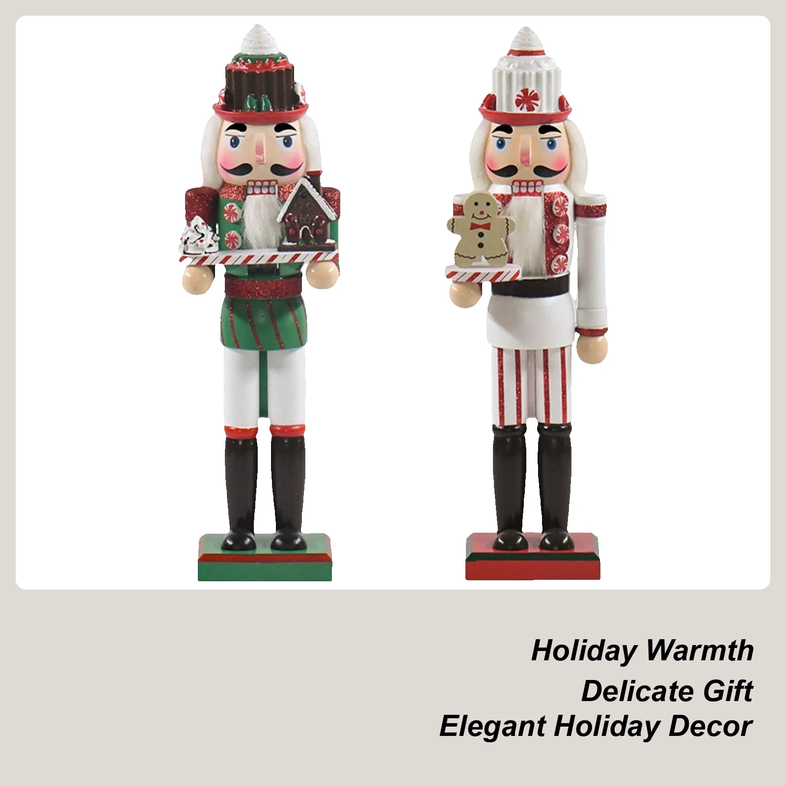 Nut Cracker Christmas Decor 14 Inch Wooden Figure Model Christmas Nutcracker Soldier For Home Fireplace Shelves Birthday Party