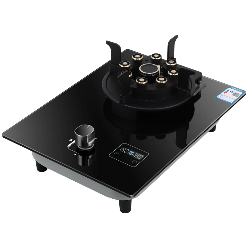 Fornello a gas pieghevole - Design ribaltabile a bruciatore singolo con timer, piano cottura a gas GPL/naturale incorporato per cucina domestica