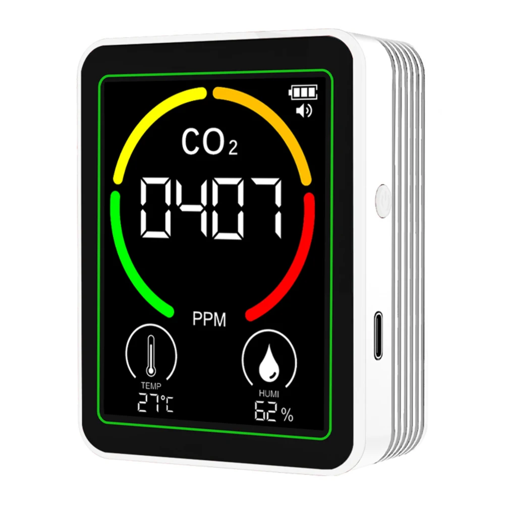 

3-in-1 Indoor Air Quality Monitor Carbon Dioxide Temperature & Humidity Sensor Air Quality Monitor Indoor Air Quality Monitor