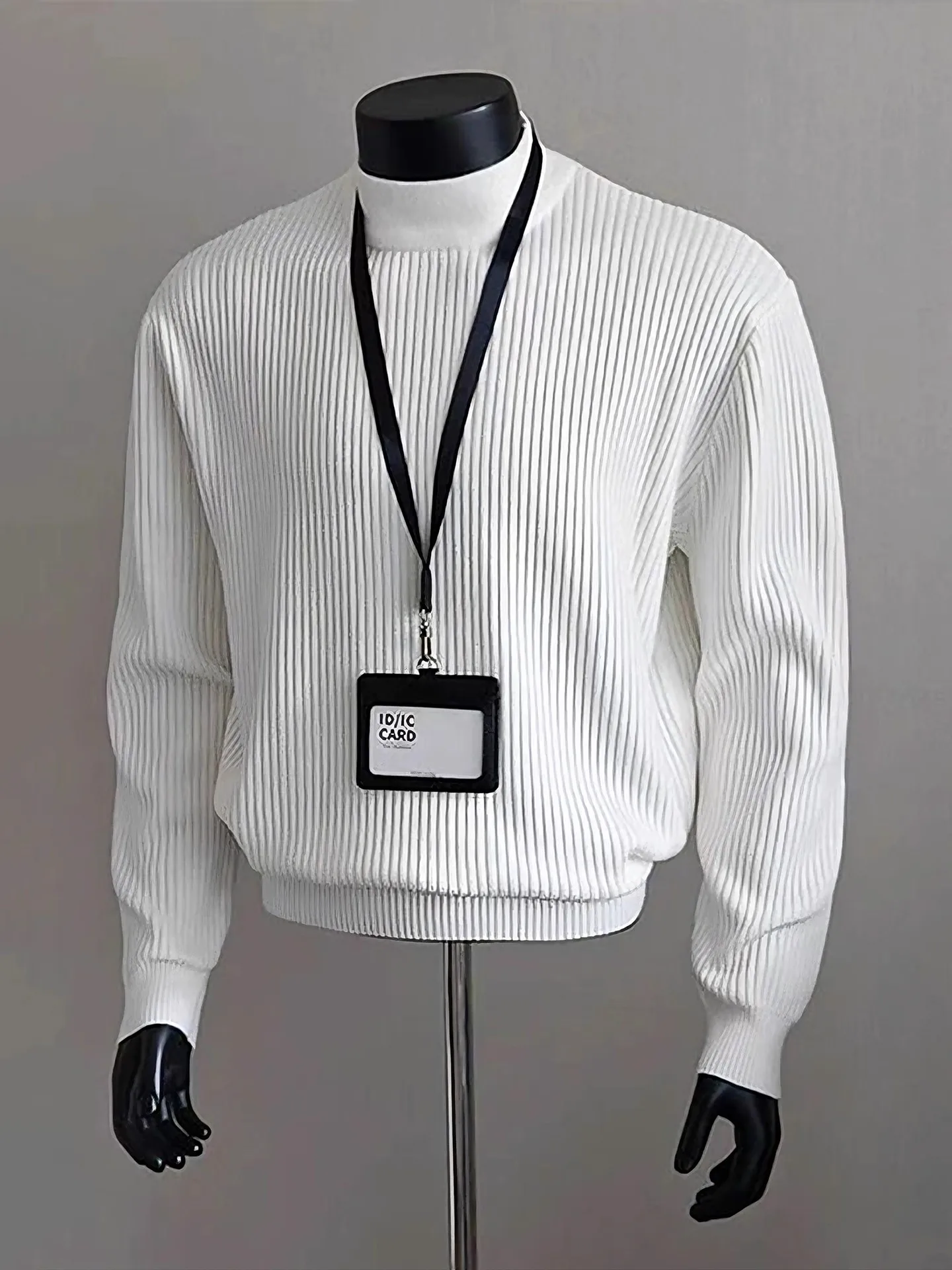 

Cleanfit Men's f High Ne Knitwear Texture Stripes Base Layer Sweater Casual Sle Autumn Winter Heavy Knitted irt