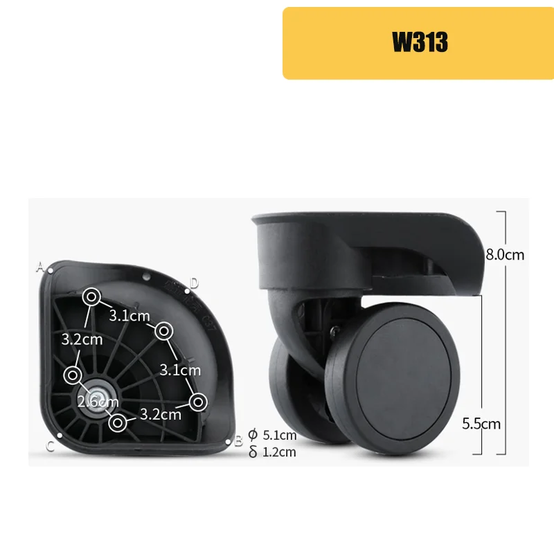 For shengyuan C37 Wheel Replacement Luggage Spare Silent Universal 360Rotating Heavy Duty Trolley Caster Durable Travel Bag
