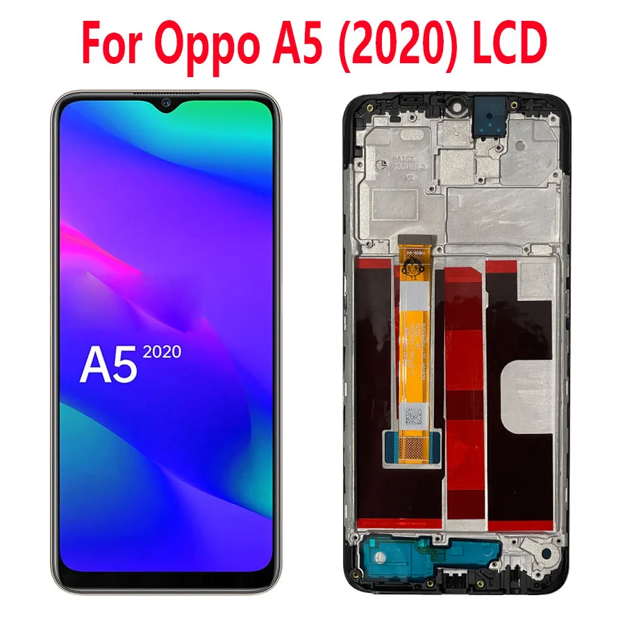 6.5“ IPS For Oppo A5 (2020) LCD Display Screen Touch Panel Digitizer Replacement Parts For Oppo A5 (2020) With Frame