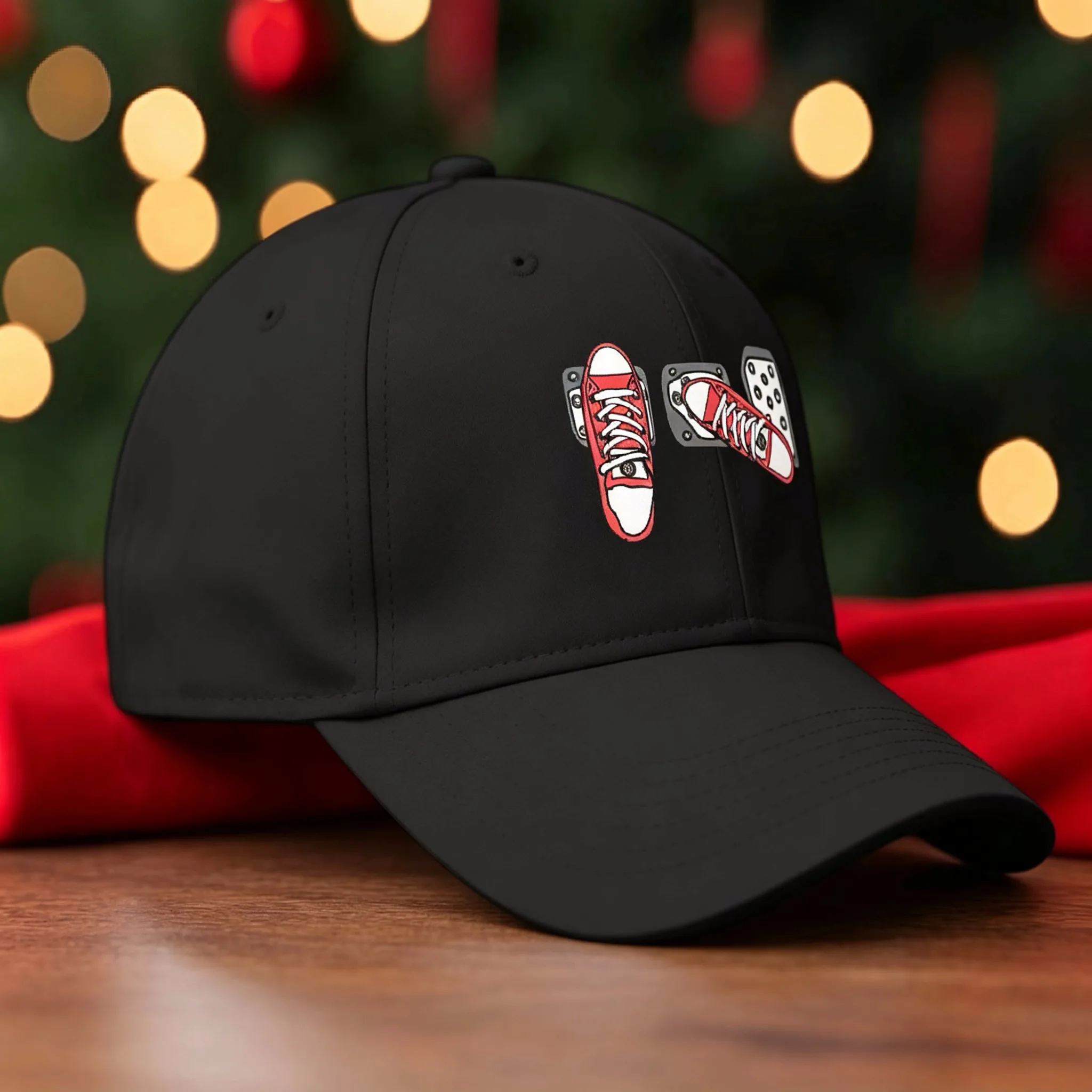Simple Black & White Baseball Cap with  Heat Transfer /Text - Durable Fabric Suitable for Daily Outings