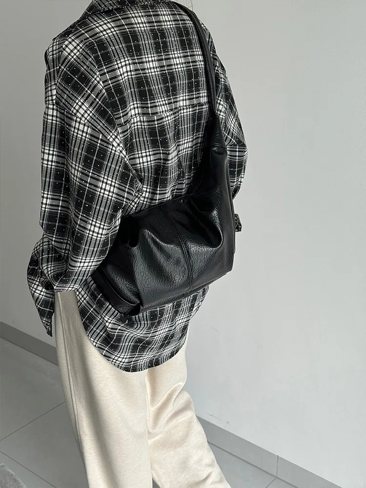 

Вместительная винтажная сумка-хобо из мягкой кожи – жатая, в непринужденном стиле, повседневная и универсальная сумка через плечо/кроссбоди