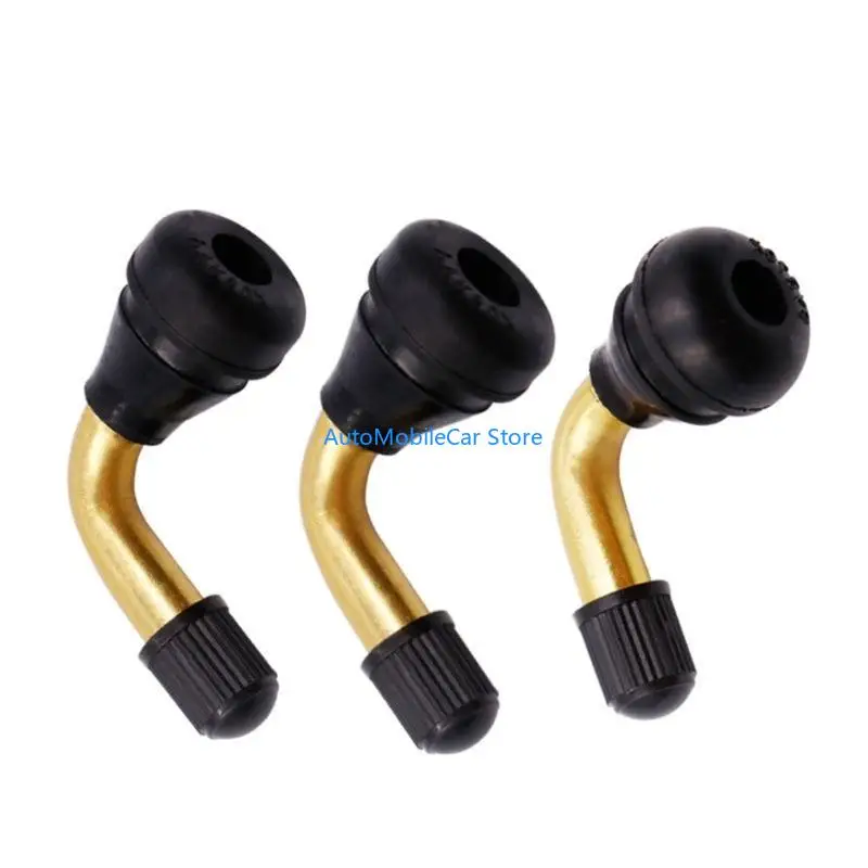 G8TE Quick Install Copper Valves Stem For Motorcycle Tires Bent Nozzle Design Corrosion Resistant Built In Air Retention System