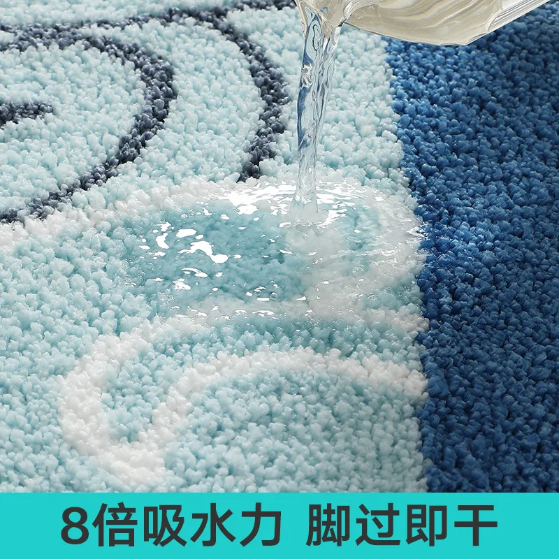 Bathroom Mats, Floor Mats, Bathroom Supplies, Absorbent and Non Slip, Machine Washable, High-quality, Home Decor, Flocking