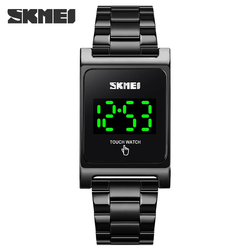 Skmei Fashion Led Touch Screen Watch  Steel Strap Waterproof Men's Steel Belt Electronic  Business Fashion Watch for Men
