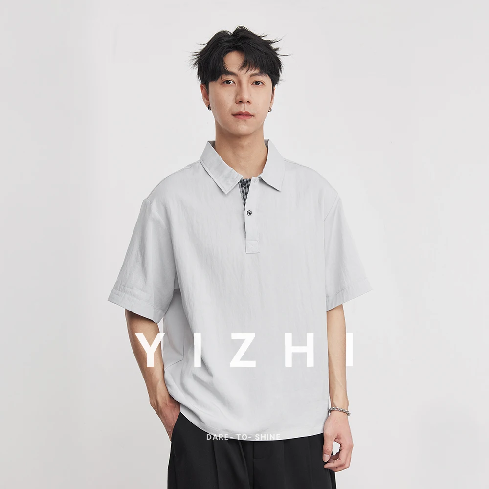 Simple Striped Short-sleeved POLO Shirt T-shirt For Men Summer 2026 New Trendy Versatile Slim T-shirt