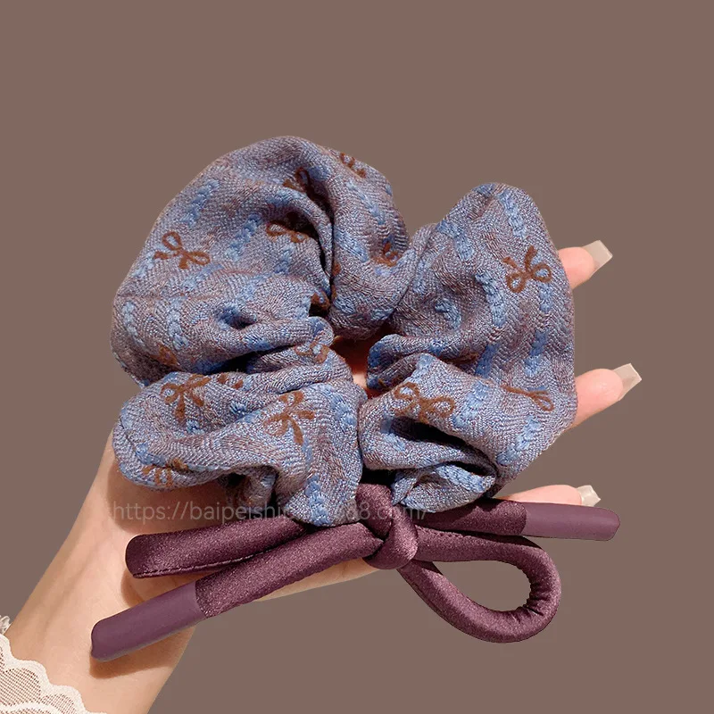 

Модная универсальная резинка для волос с фиолетовым бантом и вышивкой в стиле Дондэмун, новинка 2025 года