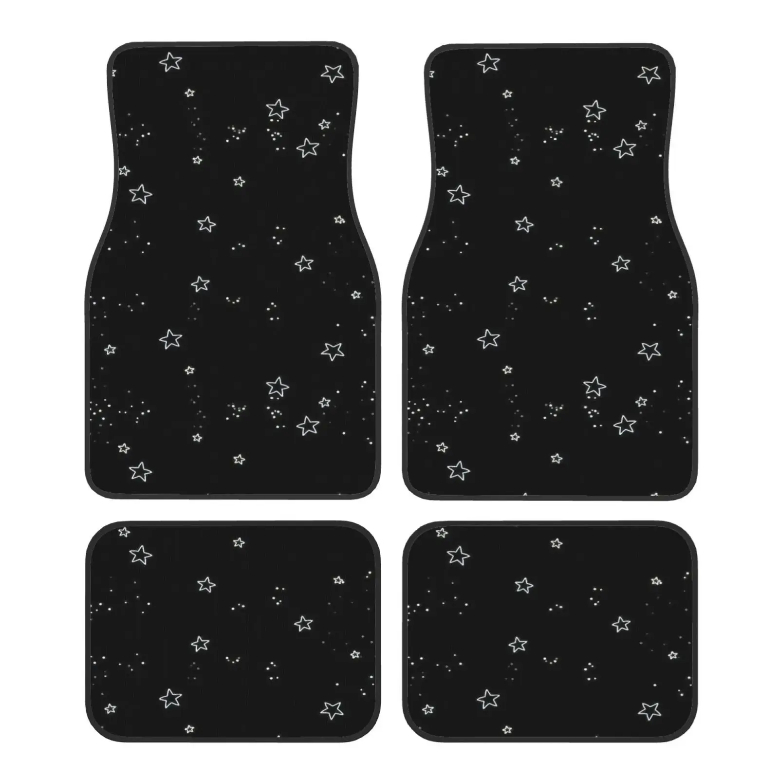 

Star Pattern - Comfortable Crystal Velvet Car Floor Mats Set Of Four, Double-Layer Composite Technology - High Lightfastness, Fa