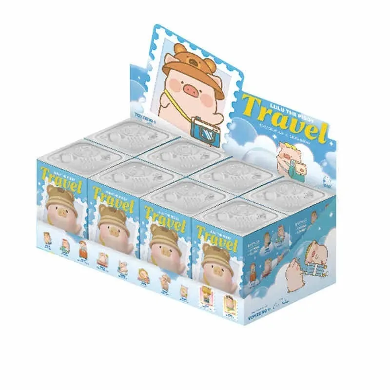 LULU The Piggy Travel Series Blind Box Kawaii Lulu Pig Mystery Action Figure Doll Surprise Gift