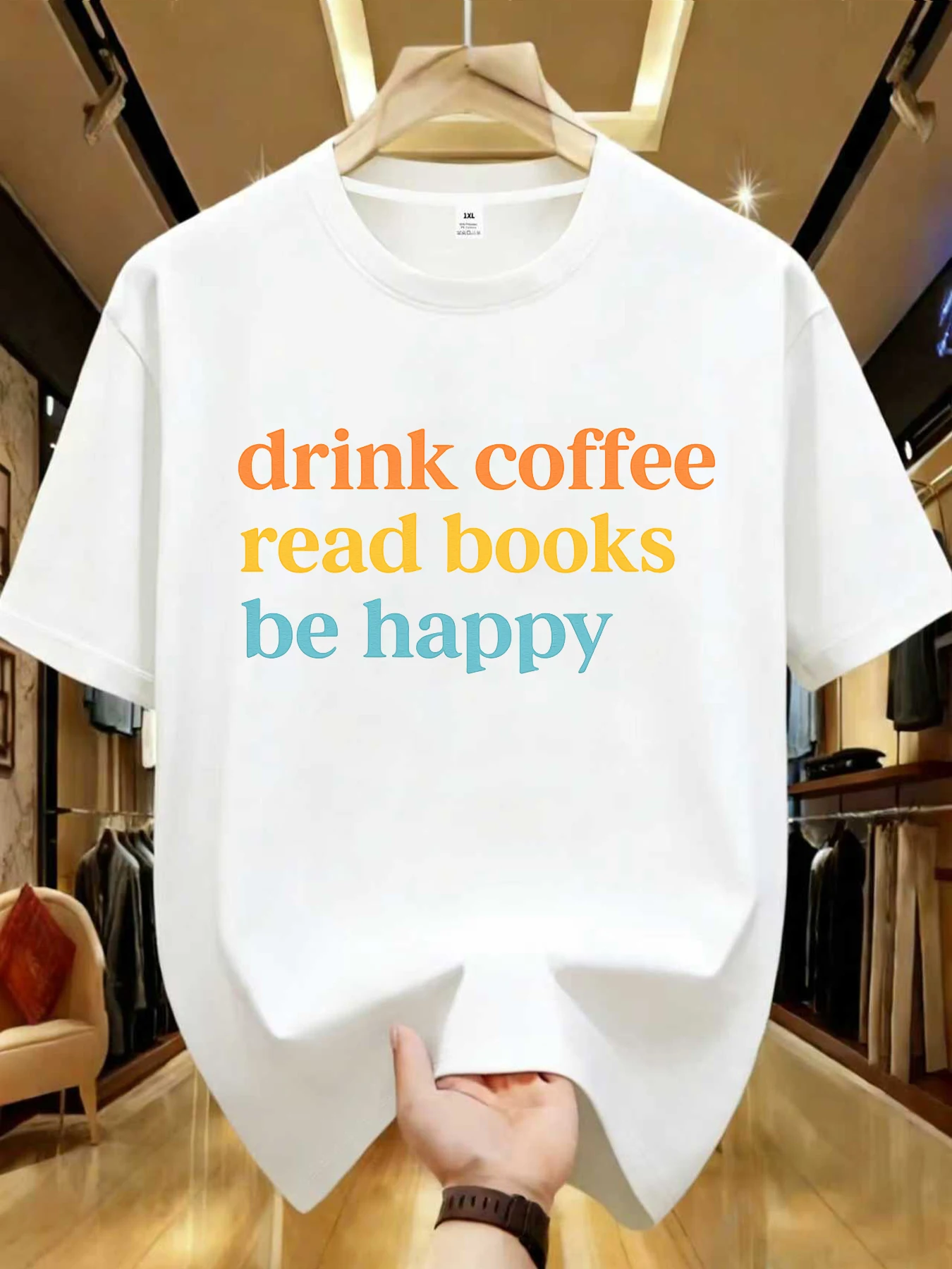 

【WDS01310】Женская футболка больших размеров с цветным буквенным принтом, летняя повседневная футболка с круглым вырезом и короткими рукавами, универсальная, в уличном стиле