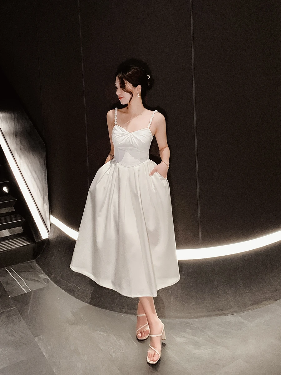 

Вечернее платье Ele: Элитное женское платье класса люкс для вечеринок, дней рождения и повседневной носки, с цветами ручной работы, средней талией, короткая юбка