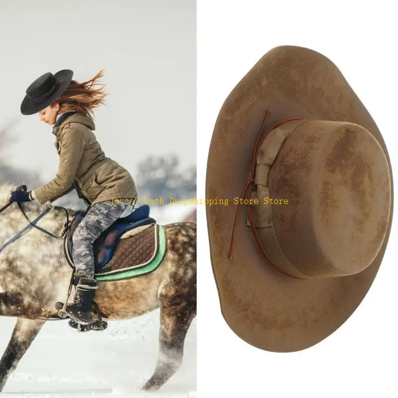 قبعة بنما الكلاسيكية المتعثرة من الصوف العصر الفيكتوري للنساء والرجال صور الدعائم 10CD #2