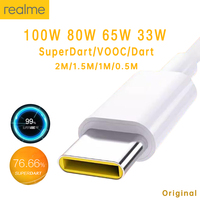 Original Realme Usb Type C Cable Cabo 100w 65w 80W 8A Super Fast Charge Super Dart Vooc Real Me 12 10 11 7 Pro 8 8i 9 GT Neo 3