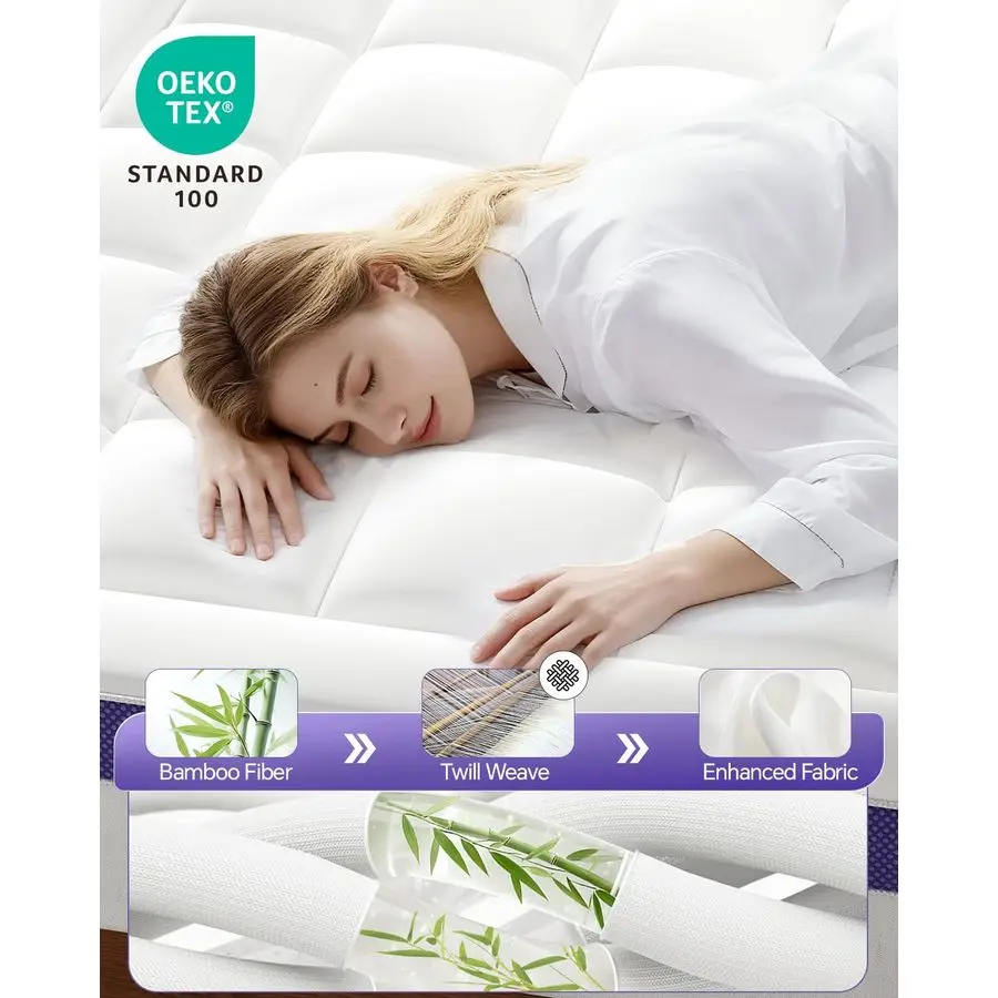 طبقة 4 بوصة مرتبة إسفنجية الذاكرة توبر كوين 2 بوصة جل رغوة الذاكرة و 2 بوصة وسادة مرتبة علوية، 7 منطقة قفص البيض ماتري