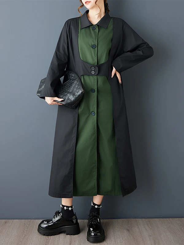 

Аутентичное художественное повседневное длинное пальто, свободное корейское Sle irt Dr Ele, осенняя одежда средней длины, удобная одежда для поездок на работу