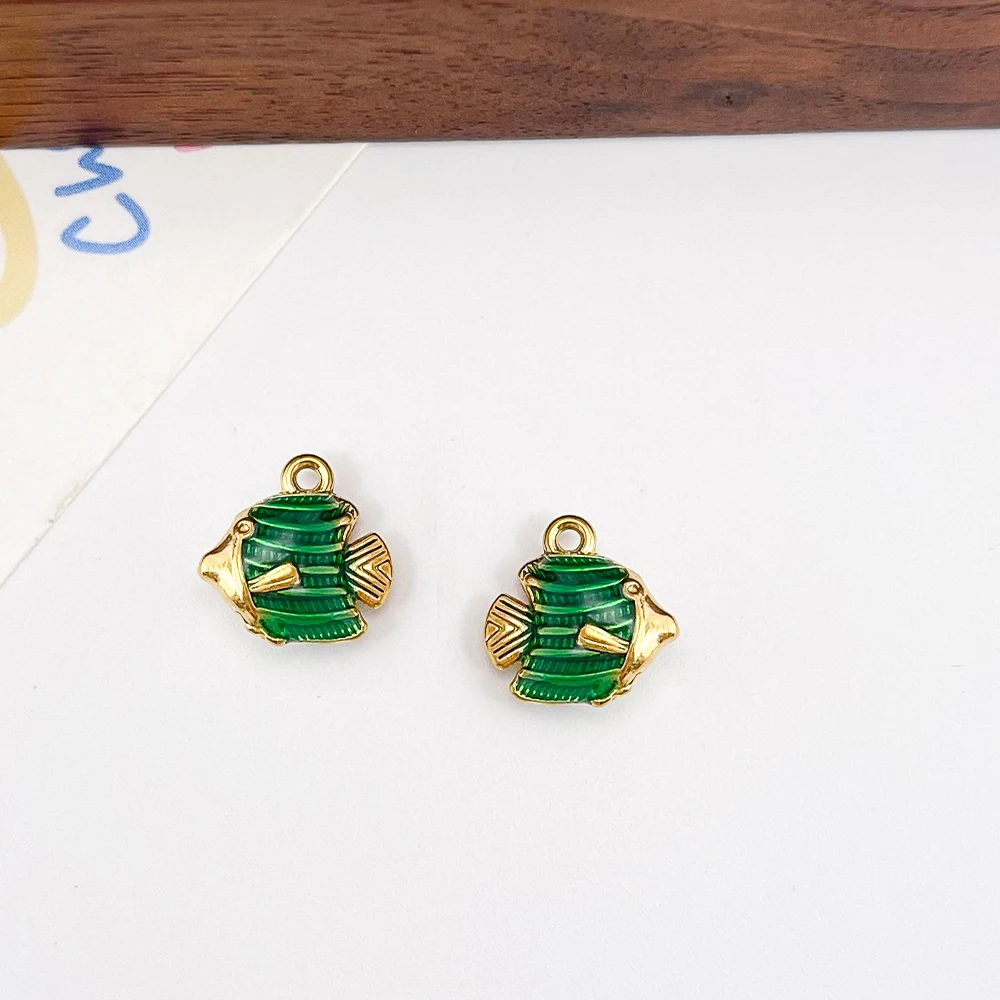 تصميم ودي 40 قطعة 12*13 مللي متر قلادة ذاتية الصنع/شكل سمكة/سحر من الفولاذ المقاوم للصدأ/صناعة يدوية/نتائج ومكونات المجوهرات # 195727