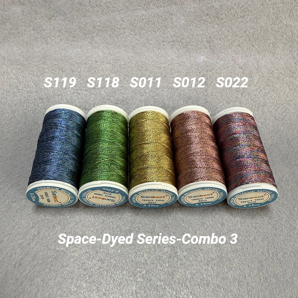 2026 Sanbest 3-fädiges Metallic-Filzgarn-Set für Shuttle-Tatting-Spitze, DIY handgemachtes Armband, Ohrringe, Makramee-Garn-Bastelset – Detail 7