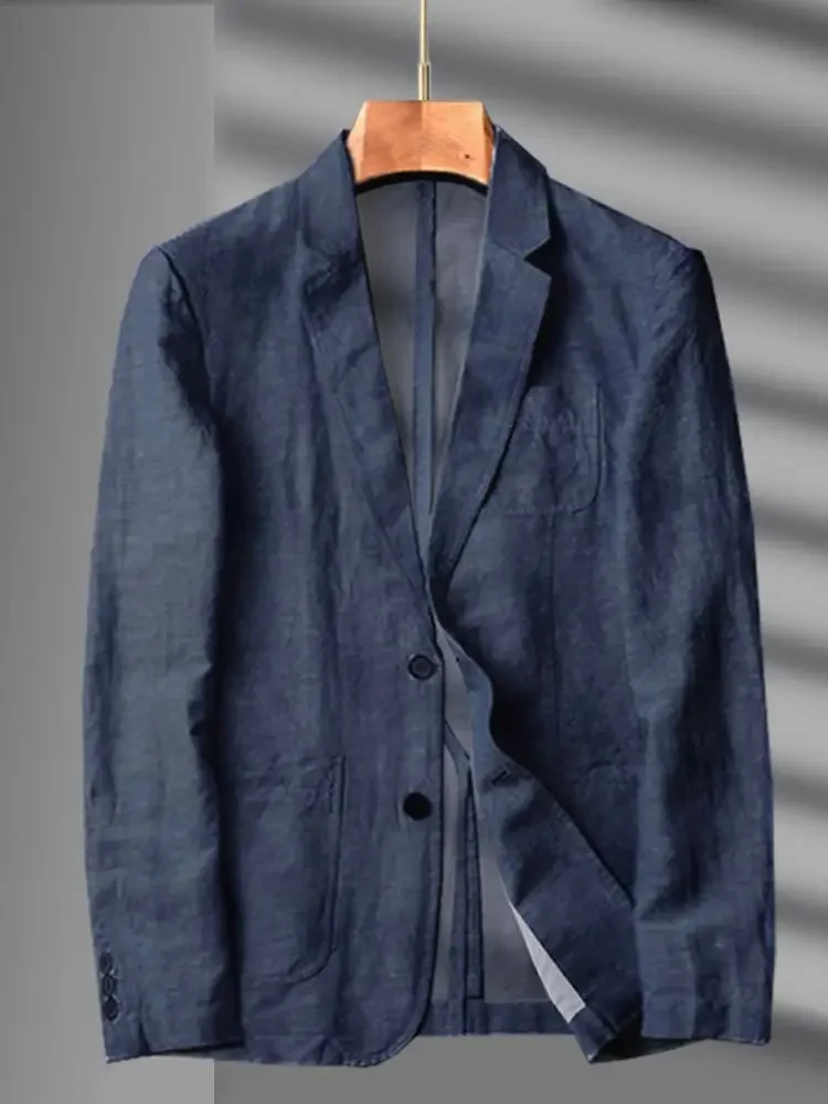 

High-End Linen Men's Jaet Casual Lightweight Summer Busin Casual Faion Urban Multi-ket Iron-Free Procing