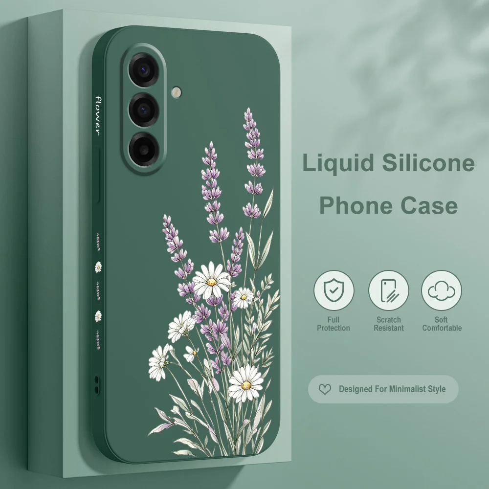 Green Daisy Phone Case For Samsung Galaxy A57 A37 A27 A17 A56 A36 A26 A16 A06 A55 A35 A25 A15 A05 A54 A34 A24 A14 Cover