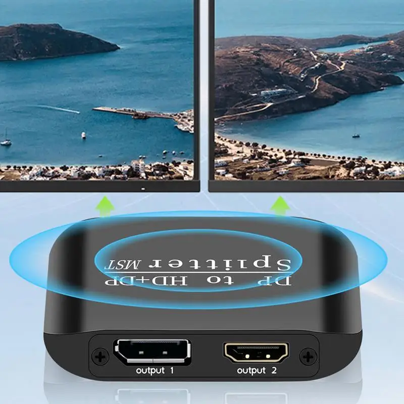 عرض منفذ الفاصل 4K منفذ الفاصل شاشات مزدوجة الموزع شاشة مزدوجة عرض سبليت كبير لأجهزة الكمبيوتر المحمولة المنزلية