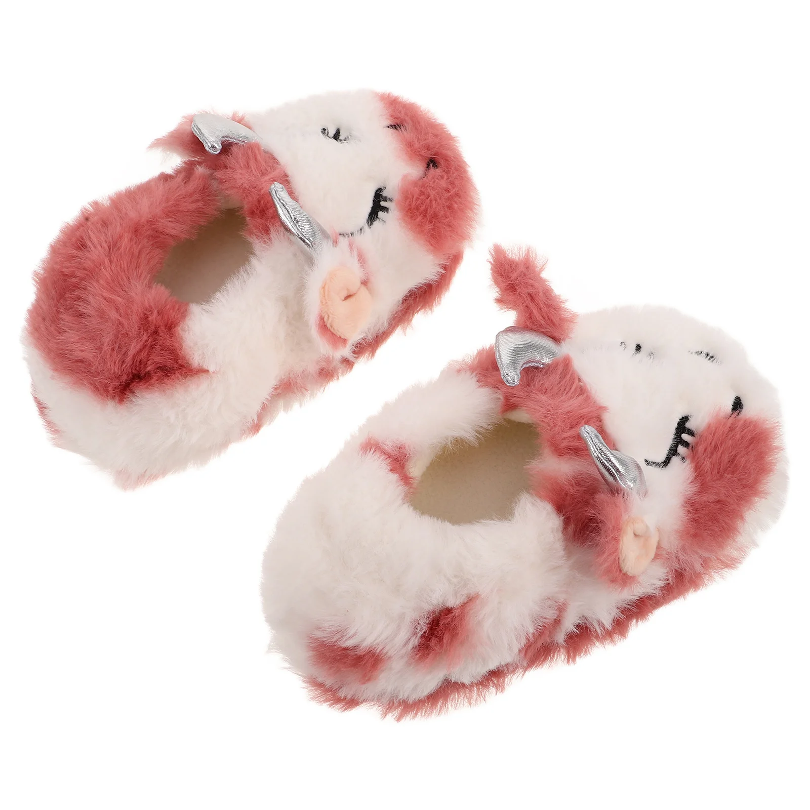 AdTosCartoon Animal Pantoufles de vache confortables pour filles, chaussures d'intérieur souples pour tout-petits, chaussures de maison confortables pour l'hiver et le confort à la maison, 1 paire