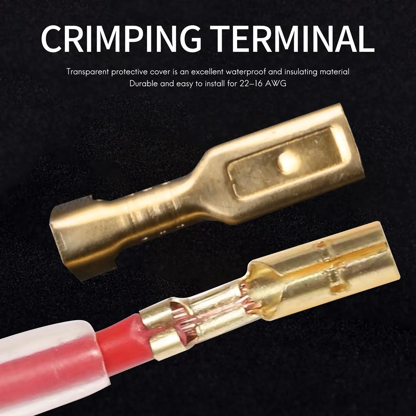 200 buah/50 pasang konektor bungkus kawat lengan terminal Crimp Male Spade wanita untuk 22-16 Awg 2.8Mm