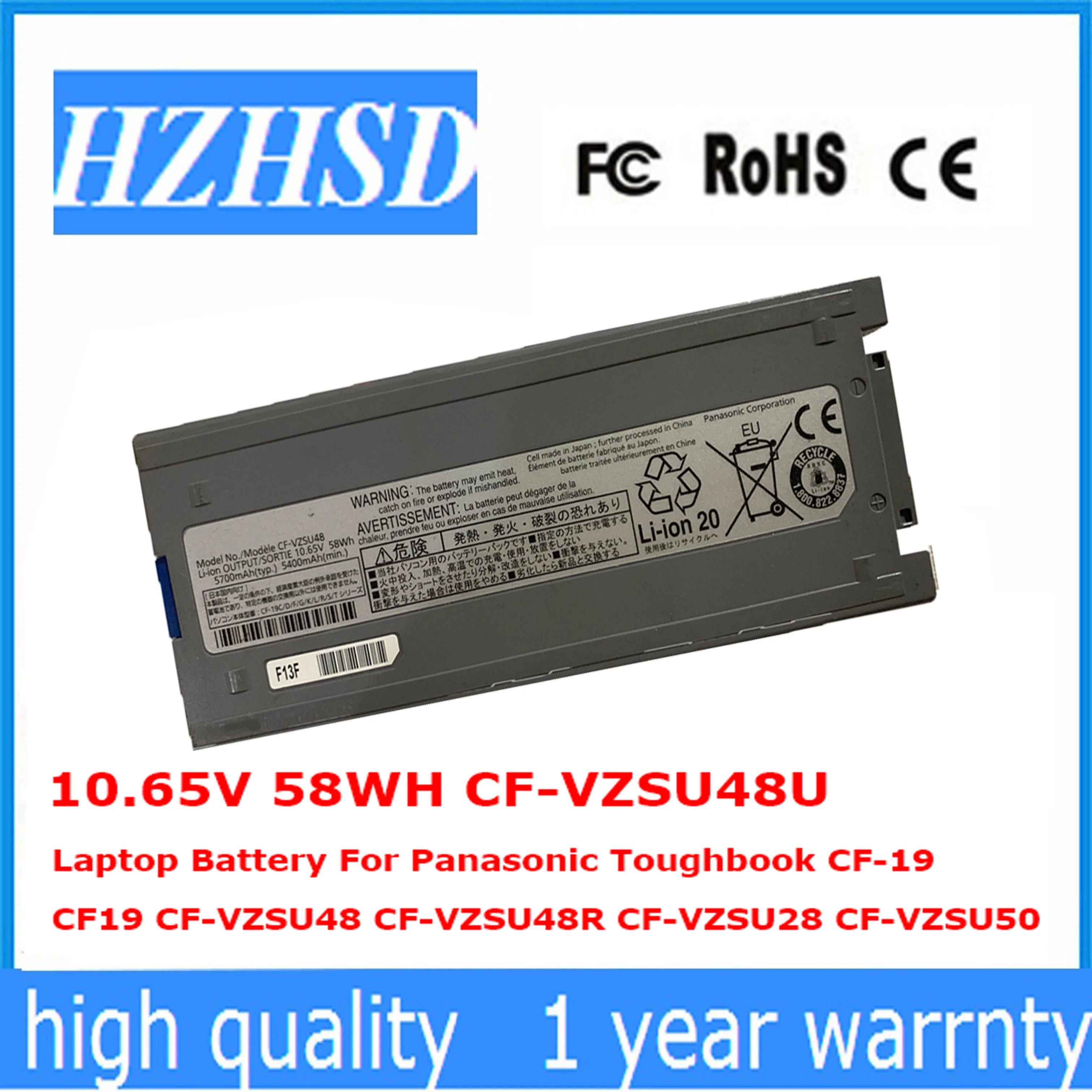 10.65V 58WH CF-VZSU48U Original Laptop Battery For Panasonic Toughbook CF-19 CF19 CF-VZSU48 CF-VZSU48R CF-VZSU28 CF-VZSU50