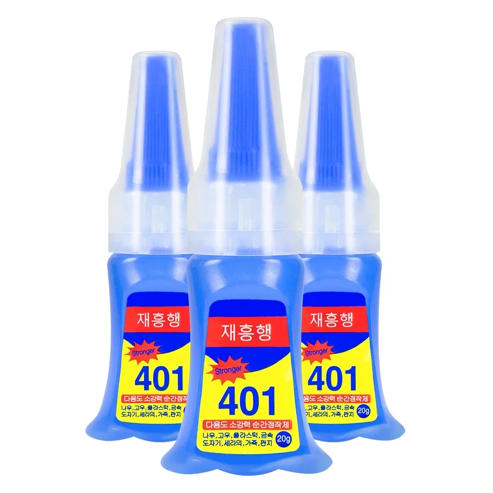 

401 Glue Instant Fast Adhesive 20ML Bottle Stronger Super Glue Multi-Purpose Fix HOT Super Strong Liquid Colorless Adhesive Glue