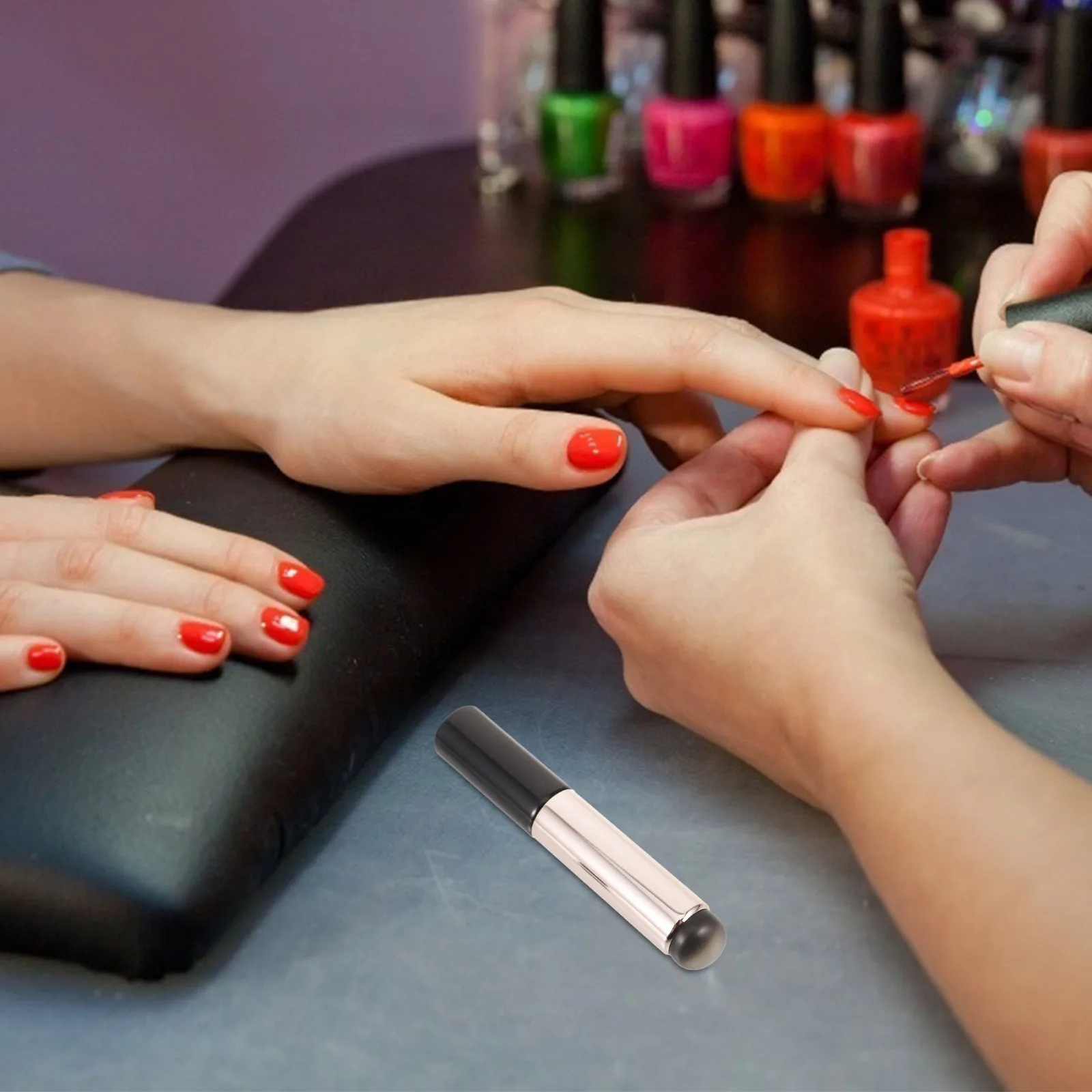 

Reusable Silicone Nail Art Brush for Powder Manicure Application Smudge Free Results Compact Size for Travel Home Or Office Use