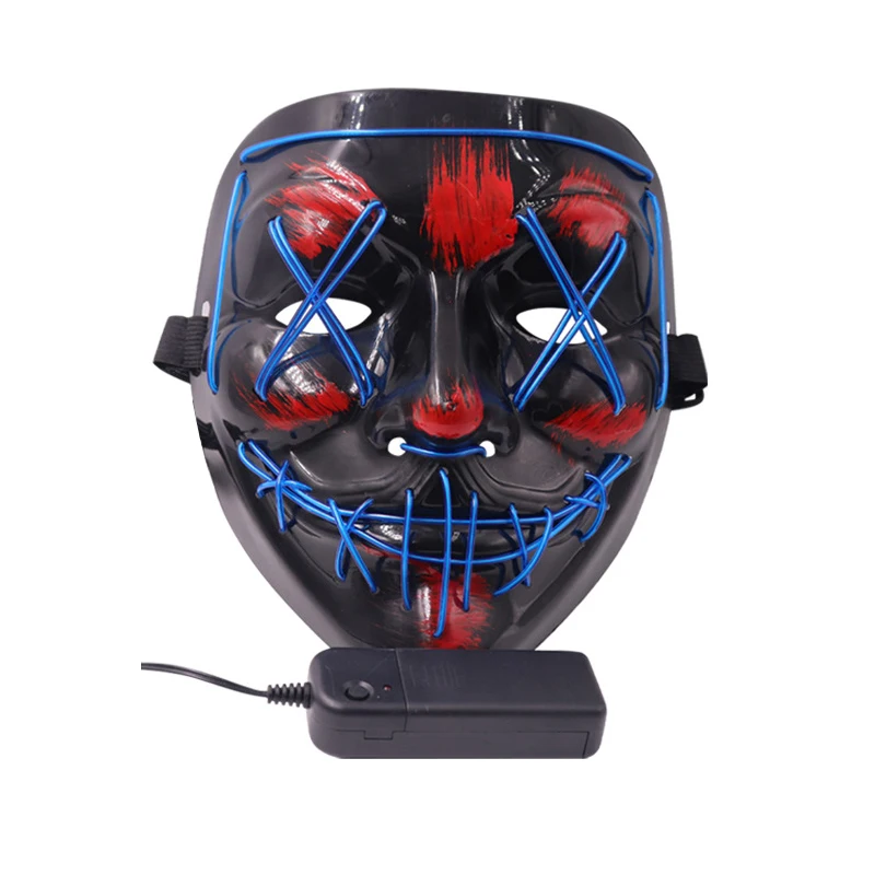 YDD GENIUS Halloween Neon Led Purge Mask  Light Grow in the Dark Halloween Horror Glowing Mask