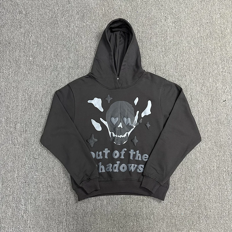 

New Arrived BROKEN PLANET Flame Skull Foam Printing Hooded Hoodies Men Woman Oversized Best Quality Embroidery Sweatshirts