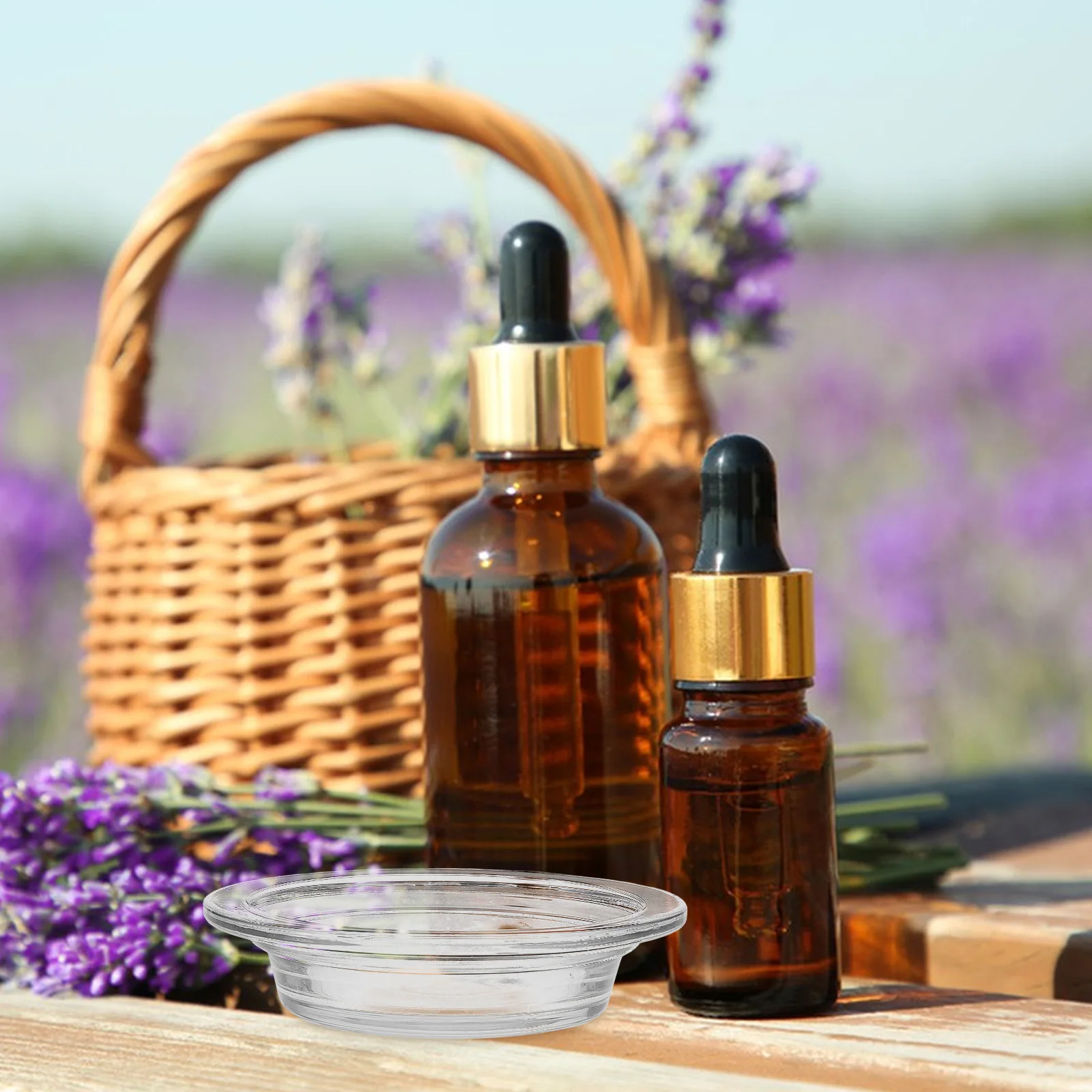 

Transparent Glass Dish for Wax Melt Warmer Aromatherapy Heater Replacement Plate Leak Proof Fragrance Lamp Tray Essential Oil