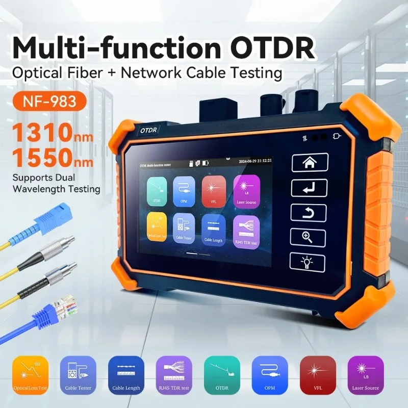 NOYAFA 4 Inch OTDR Tester Active fibe Fiber Optic Reflectometer with VFL OLS OPM Event Map 24/26dB for 100km Fiber Tester