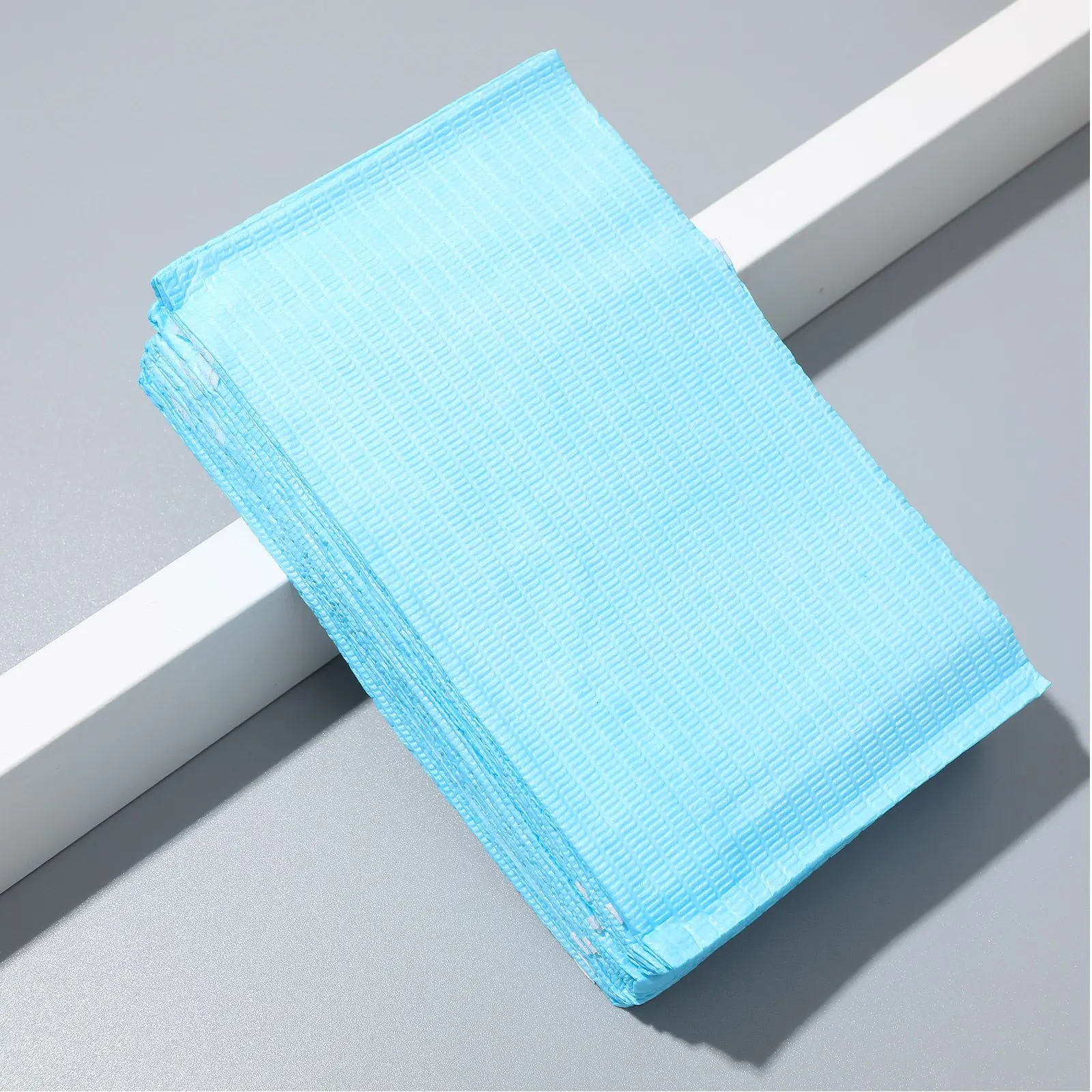 30 Pcs Waterproof Bibs for Elderly Adults Disposable Feeding Rice Plastic Anti Oil Stain Nursing Care Supplies Blue