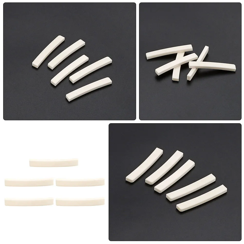 

5Pcs Guitar Bone Nut Blank Premium Ox Bone Material for Electric Acoustic Bass Smooth Feel Noise Reduction Part