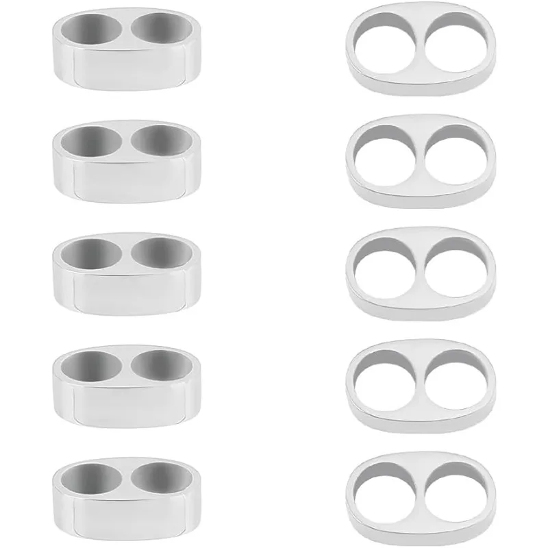 10pcs 4mm Stainless Steel Slider Beads 2 Hole Bracelet Spacer Bead Multi-Strand Linking Connector for Leather Cord Bracelets